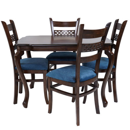 میز و صندلی ناهارخوری 4 نفره چوب راش آنتیک