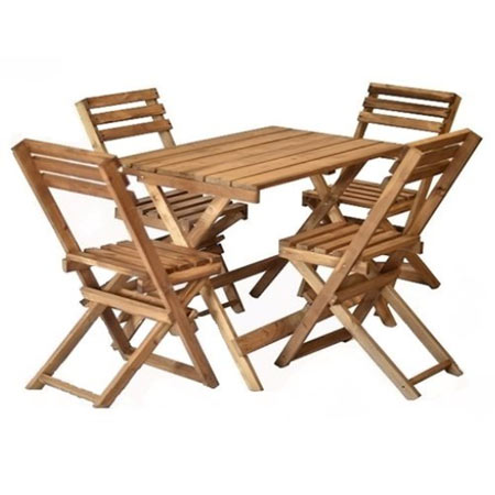 میز و صندلی ناهار خوری تاشو تمام چوب 4 نفره