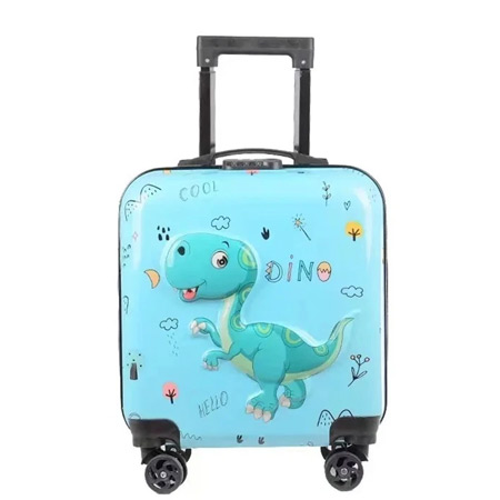 چمدان کودک مدل طرح برجسته دایناسور دسته تلسکوپی