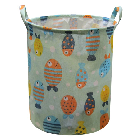 سبد رخت چرک هوم اند لایف مدل نمو طرح ماهی جنس پارچه لمینیت