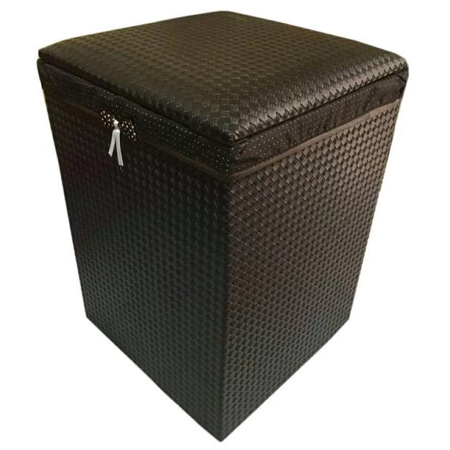 سبد رخت چرک مدل صندلی شایگان جنس چرم و چوب