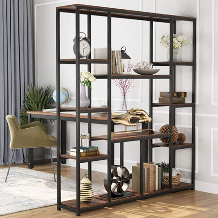 کتابخانه چوب و فلز دیزم مدل LIB-1012