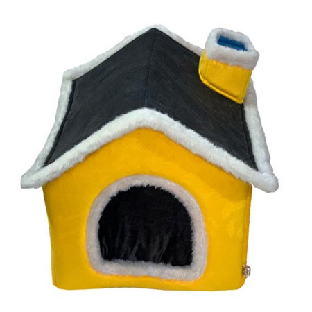 جای خواب سگ و گربه طرح خانه جنس مخمل