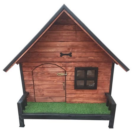 لانه سگ چوبی طرح کلبه مدل Max-L