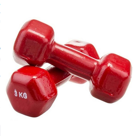 دمبل ایروبیک مدل روکش دار وزن 3 کیلوگرمی بسته دو عددی