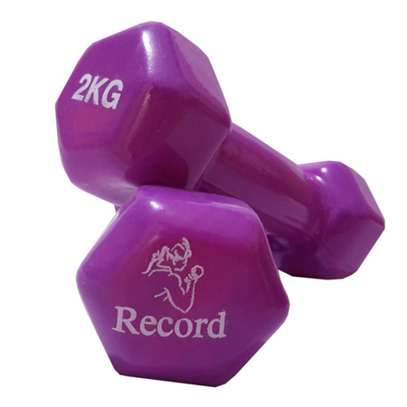 دمبل ایروبیک مدل رکورد شش ضلعی وزن 2 کیلوگرمی بسته 2 عددی