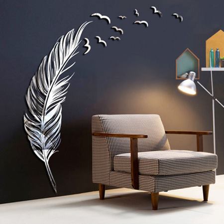 آینه دکوراتیو طرح پر برند النسی مدل AM 072