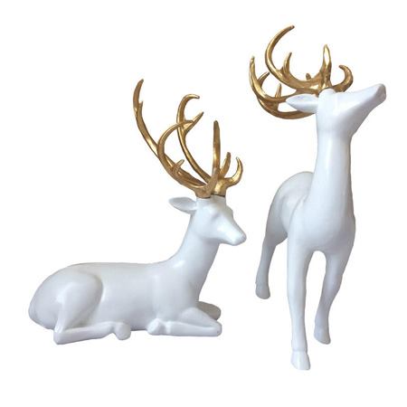 مجسمه فانتزی طرح گوزن سفید مجموعه 2 عددی