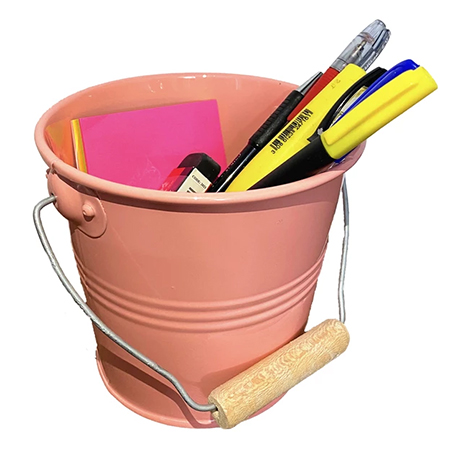 جامدادی رومیزی مدل فانتزی طرح سطل جنس فلزی