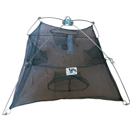 تور ماهیگیری یا دام ماهیگیری فیشرمن مدل 4 چشمه جنس پلاستیک فلز