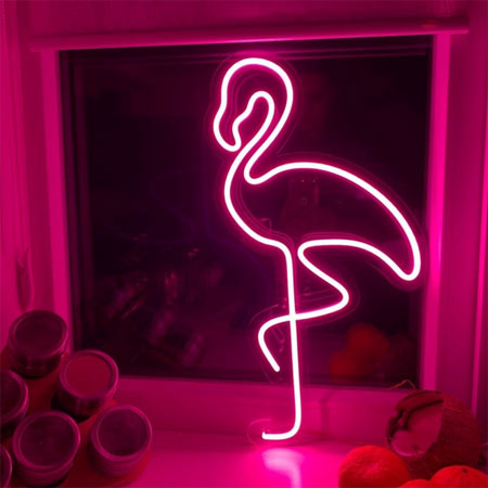 چراغ نئونی دیواری طرح فلامینگو