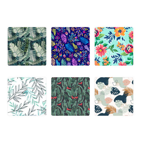 زیر لیوانی سیلیکونی طرح گل مجموعه 6 عددی