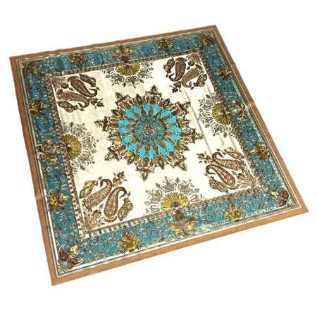 سفره چهار نفره طرح ترمه مدل پشت نخی جنس پی وی سی