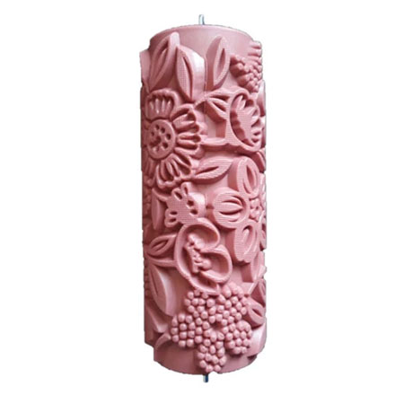 غلتک طرح دار نقاشی جنس سیلیکونی طرح گل سایز 6 اینچ