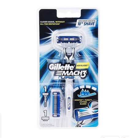 خود تراش ژیلت سه تیغ مدل Mach 3 Turbo به همراه یدک