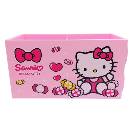 جامدادی دخترانه رومیزی مدل کیتی جنس پلاستیک رنگ صورتی