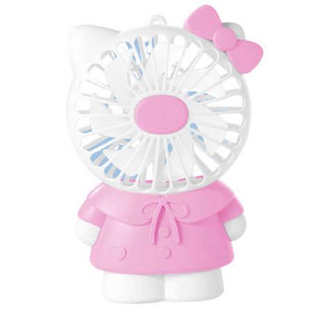 پنکه شارژی دخترانه عروسکی طرح گربه کیتی چراغدار