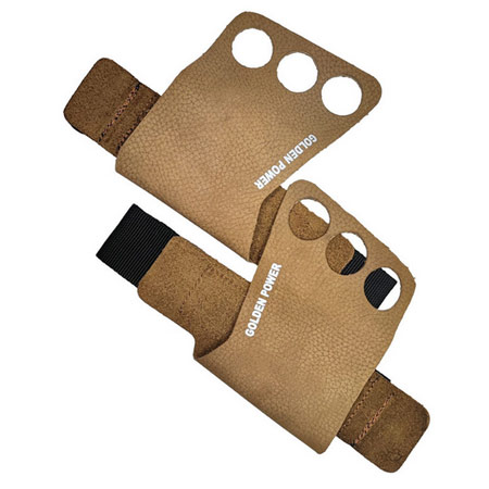 کف بند بدنسازی گلدن پاور جنس چرم طبیعی بسته 2 عددی