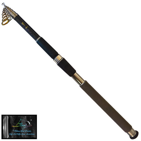 چوب ماهیگیری اچ جی هشت تکه جنس کربن به همراه طعمه ماهیگیری