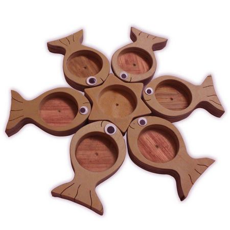 هفت سین چوبی طرح ماهی