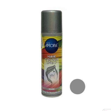 اسپری رنگ مو سورا آمور کد 1 حجم 150 میلی لیتر رنگ نقره ای