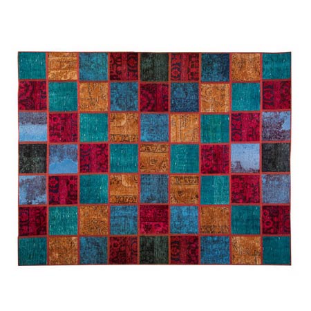 کلاژ فرش دستباف مدل چهل تکه کد SL2035