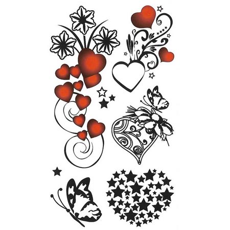 برچسب تاتو موقت طرح قلب و عاشقانه