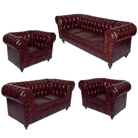 مبل هفت نفره هلکو مدل چستر گل چرم