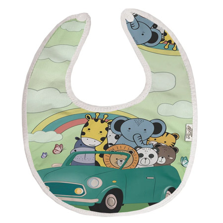 پیش بند نوزادی هزاردستان طرح ماشین حیوانات جنس مخمل