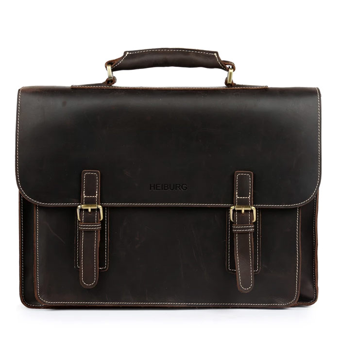 کیف اداری مردانه هایبورگ جنس چرم طبیعی سگکی