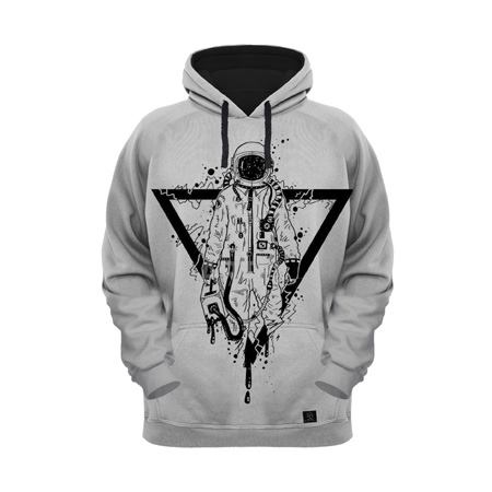 هودی مردانه مدل فضانورد رنگ طوسی