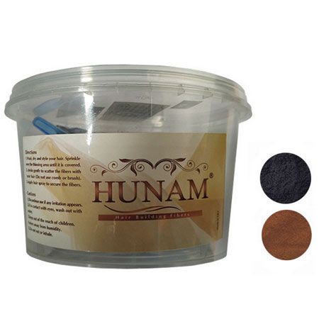 پودر پرپشت کننده مو هونام وزن 40 گرم رنگ مشکی پر کلاغی و بلوند قهوه ای