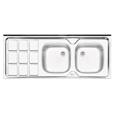 سینک ظرفشویی ایلیا استیل روکار دو لگنه