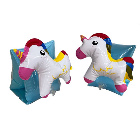 بازوبند شنا بادی مدل سه بعدی طرح یونیکورن اسب تک شاخ جنس پی وی سی