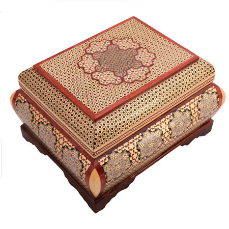 جعبه جواهرات خاتم کاری کار اصفهان کد 1034