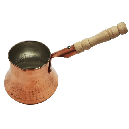 قهوه جوش مسی مدل جذوه با دسته چوبی