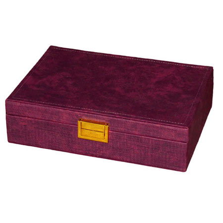 جعبه جواهرات چوبی با روکش چرم مدل G-Lnd-100