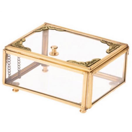 جعبه جواهرات شیشه ای مدل نگین کد 5