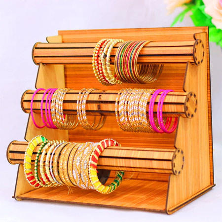 استند جواهرات چوب ام دی اف ۳ میلیمتری روکش دار