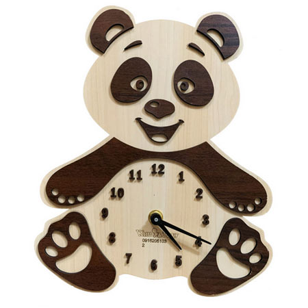 ساعت دیواری کیم تویز طرح خرس جنس MDF