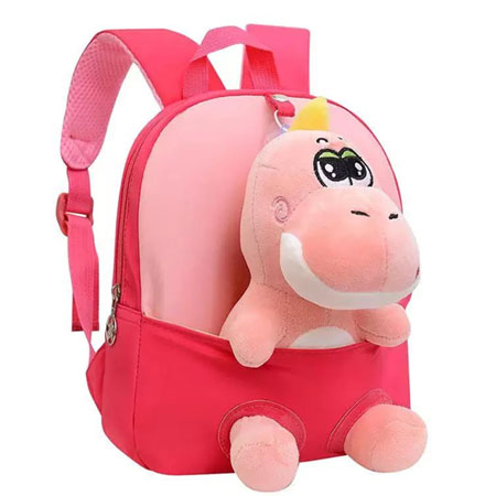 کوله پشتی مهد کودک طرح عروسک دایناسور جنس ژاکارد