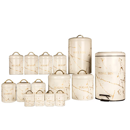 سرویس حبوبات نو عروس 15 پارچه بی وی کی مدل ماربل