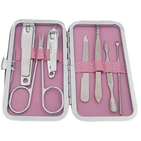 ست مانیکور و پدیکور مدل کیتی بسته 7 عددی با جعبه استیل