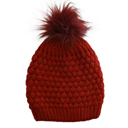 کلاه بافتنی دخترانه دولا بافت جنس نخ و پشم منقوله دار