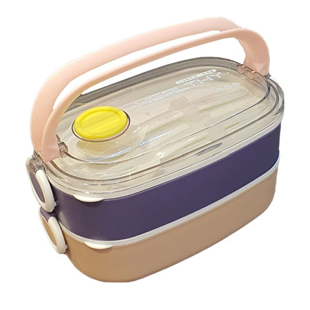 ظرف غذای کودک لانچ باکس جنس پلاستیک دو طبقه