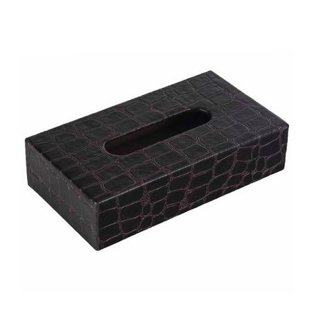 جعبه دستمال کاغذی چوب با روکش چرم مصنوعی کد 9101