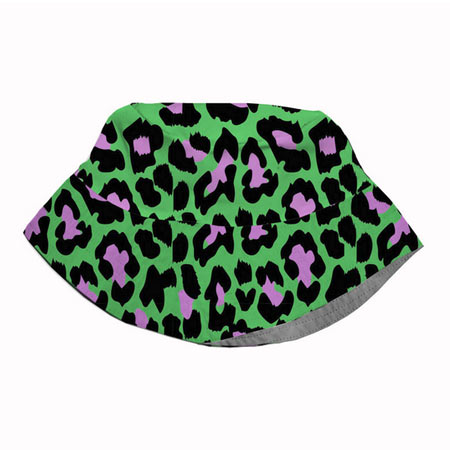 کلاه باکت زنانه لبه دار دورو مدل پلنگی