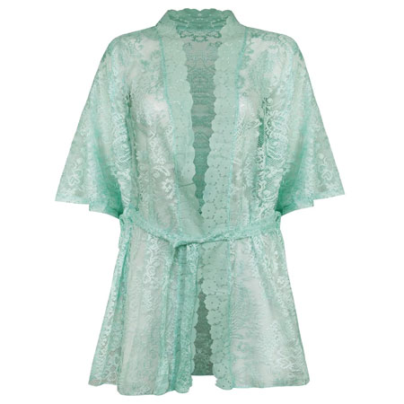 روبدوشامبر زنانه رنگ سبز روشن جنس تور و گیپور