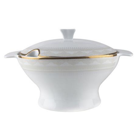 سوپ خوری چینی لوریان مدل دلناز طلا با سطح گود