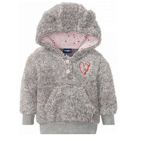 هودی نوزادی زمستانی لوپیلو مدل تدی جنس پلی استر و پنبه